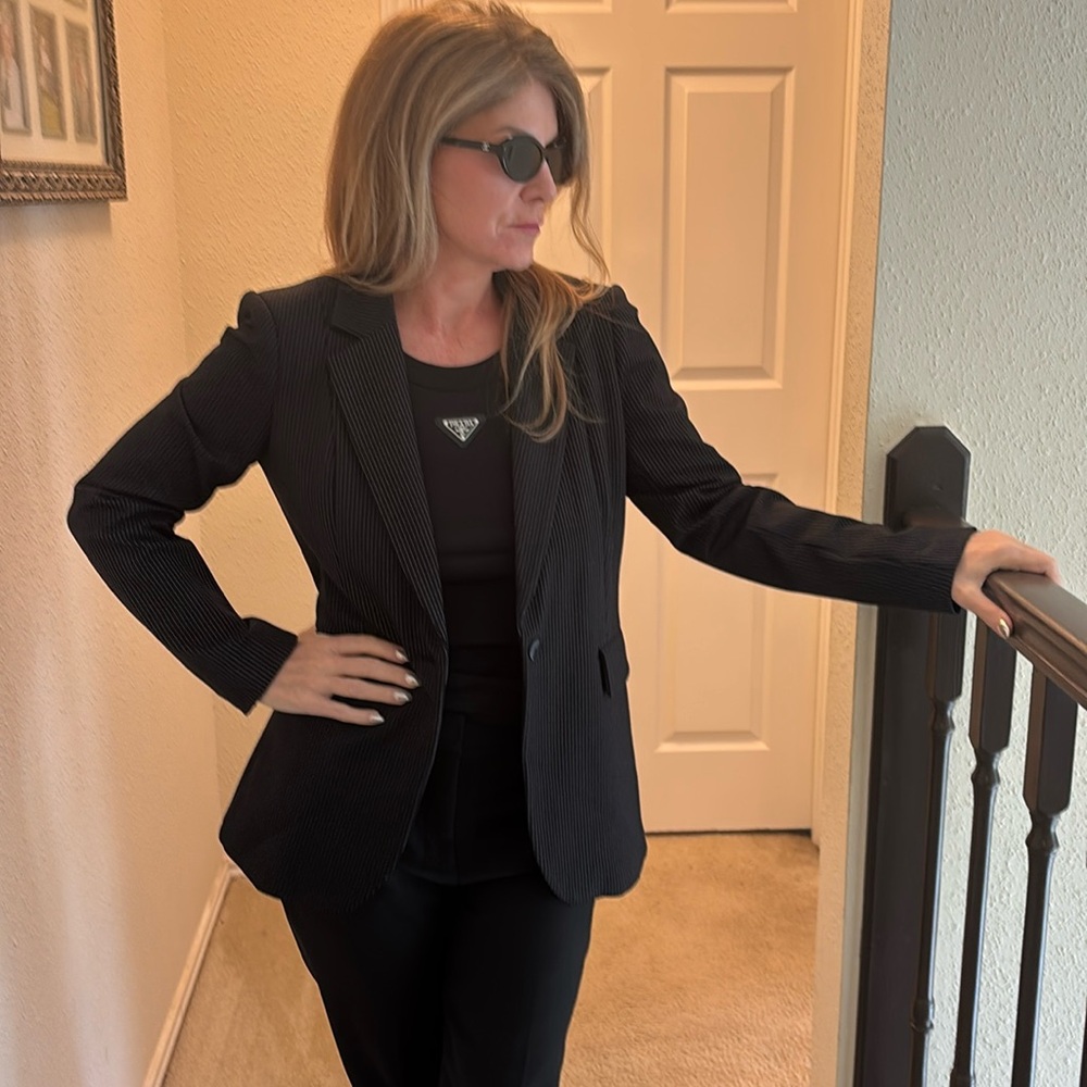 Rachel Zoe Small black pinstripe blazer